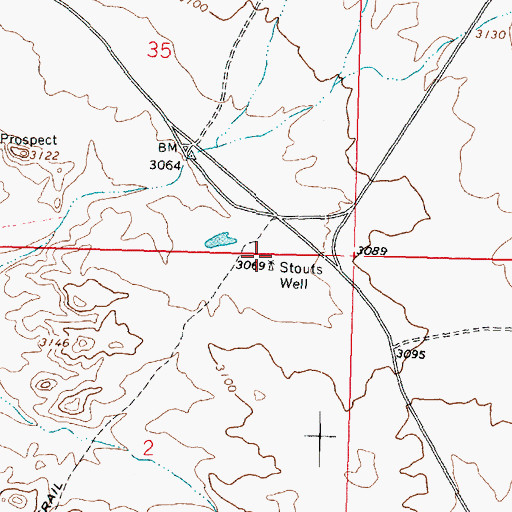 Topographic Map of Stouts Well, AZ