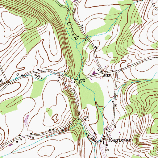 Topographic Map of Spring Branch, PA