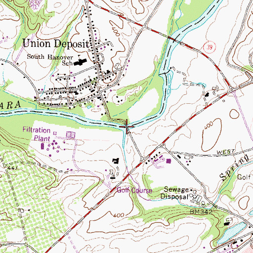 Topographic Map of Spring Creek, PA