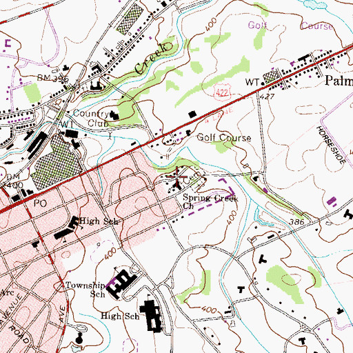 Topographic Map of Spring Creek Church, PA