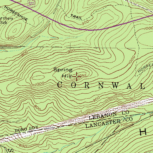 Topographic Map of Spring Hill, PA