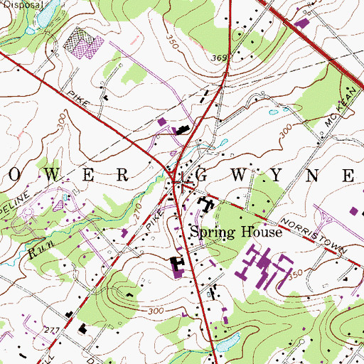 Topographic Map of Spring House, PA