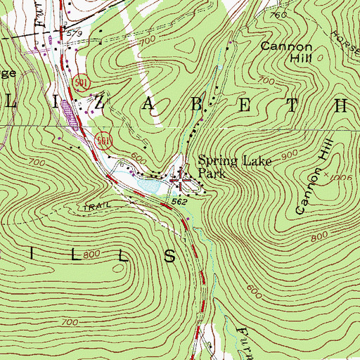 Topographic Map of Spring Lake Park, PA