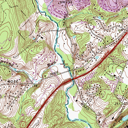 Topographic Map of Spring Run, PA