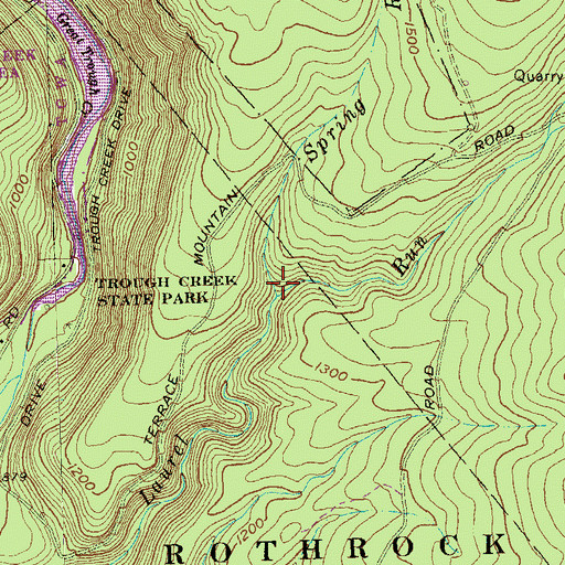 Topographic Map of Spring Run, PA