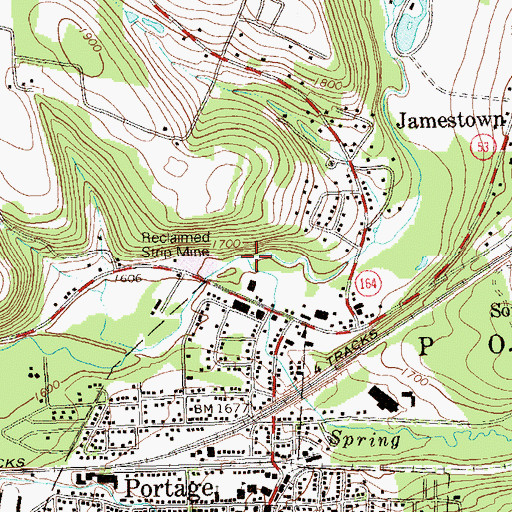 Topographic Map of Spring Run, PA
