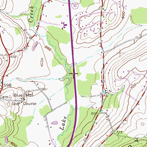 Topographic Map of Spring Run, PA