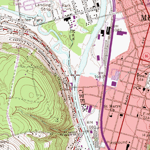 Topographic Map of Spring Run, PA