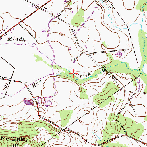 Topographic Map of Spring Run, PA