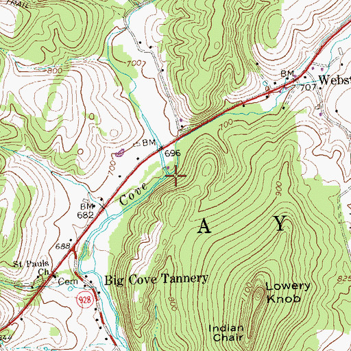 Topographic Map of Spring Run, PA