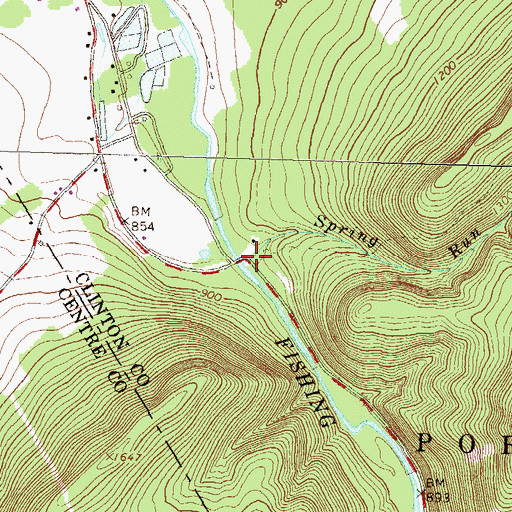 Topographic Map of Spring Run, PA