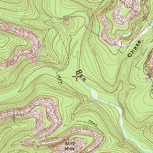 Topographic Map of Spring Run, PA