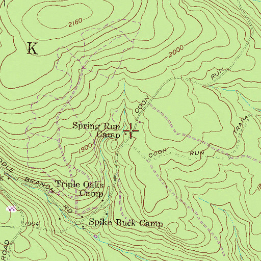 Topographic Map of Spring Run Camp, PA