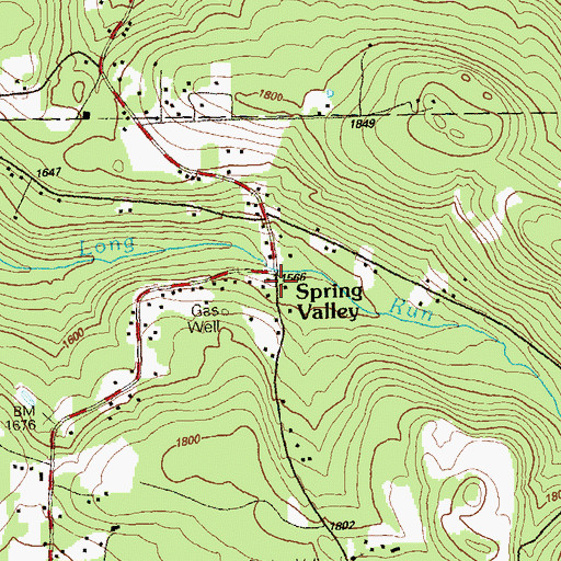 Topographic Map of Spring Valley, PA