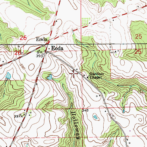 Topographic Map of Gardner Chapel, AL