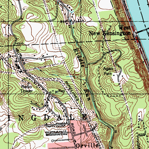 Topographic Map of Springdale Lake, PA