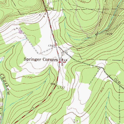 Topographic Map of Springer Corners, PA