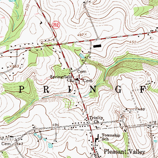 Topographic Map of Trinity Evangelical Lutheran Church, PA