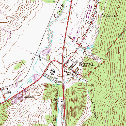 Topographic Map of Sproul, PA