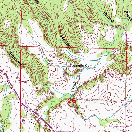 Topographic Map of Gargis Cemetery, AL