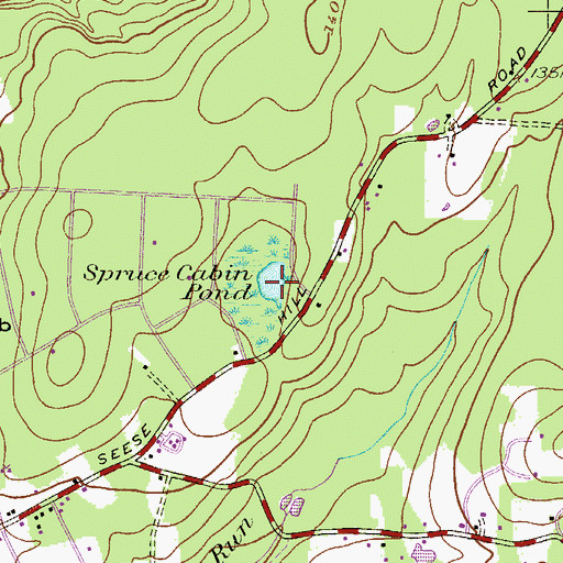 Topographic Map of Spruce Cabin Pond, PA