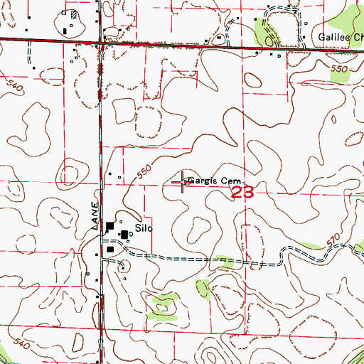 Topographic Map of Gargis Cemetery, AL
