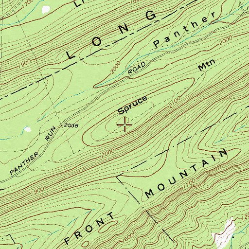 Topographic Map of Spruce Mountain, PA