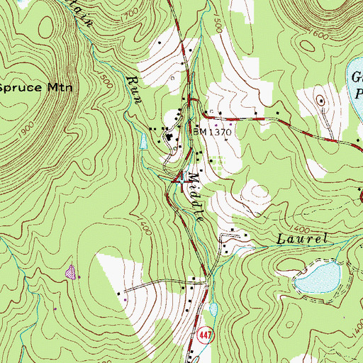 Topographic Map of Spruce Mountain Run, PA