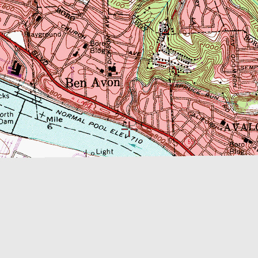 Topographic Map of Spruce Run, PA