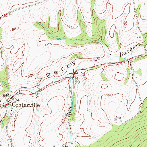 Topographic Map of Spruce Run, PA