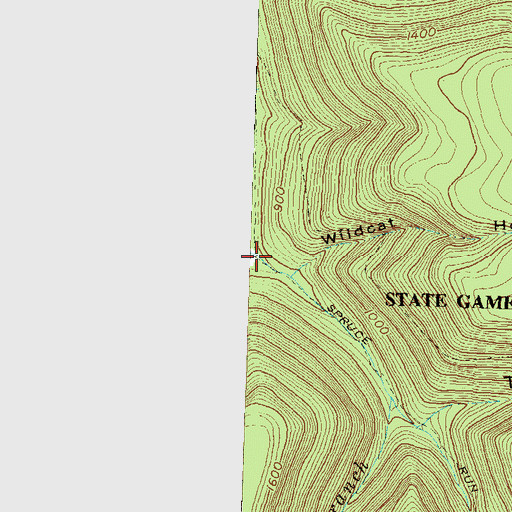 Topographic Map of Spruce Run, PA