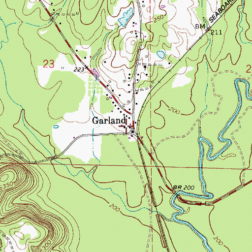 Topographic Map of Garland, AL