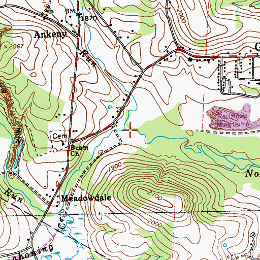 Topographic Map of Spruce Run, PA