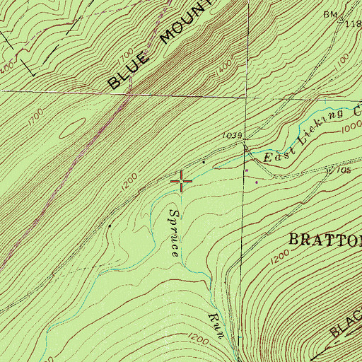Topographic Map of Spruce Run, PA