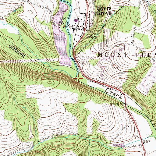 Topographic Map of Spruce Run, PA