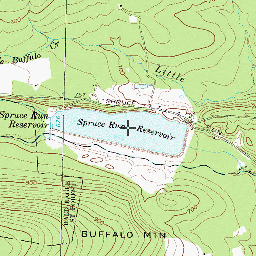Topographic Map of Spruce Run Reservoir, PA