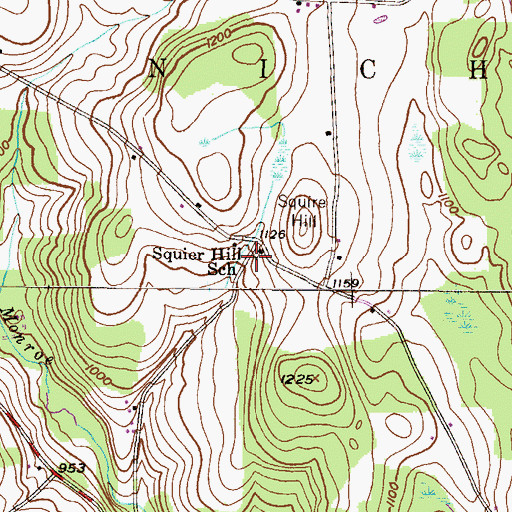 Topographic Map of Squier Hill School, PA