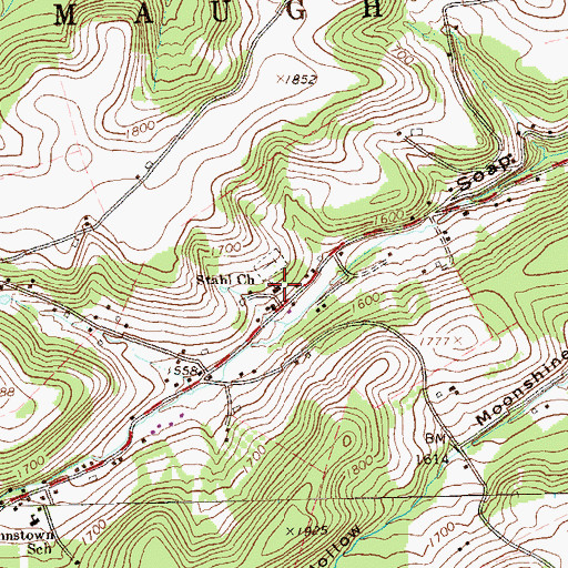 Topographic Map of Stahl Church, PA