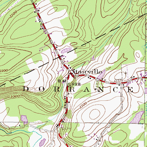 Topographic Map of Stairville, PA