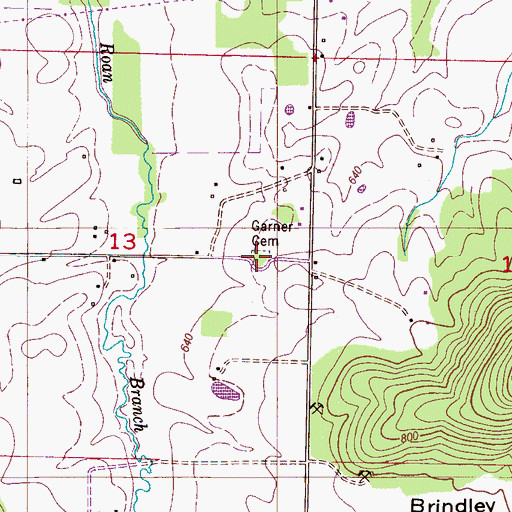 Topographic Map of Garner Cemetery, AL