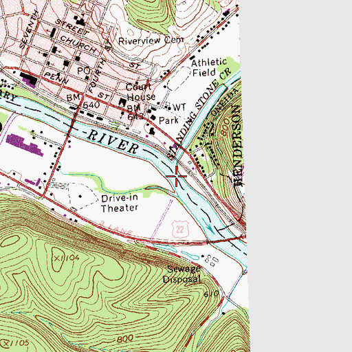 Topographic Map of Standing Stone Creek, PA