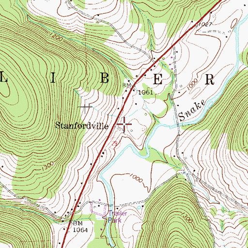 Topographic Map of Stanfordville, PA