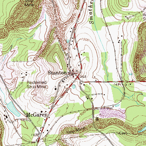 Topographic Map of Stanton, PA