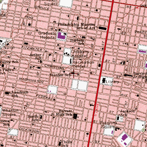 Topographic Map of Stanton School, PA