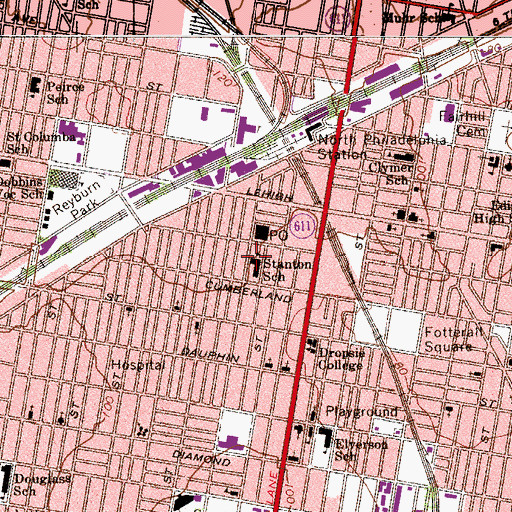 Topographic Map of Stanton School, PA