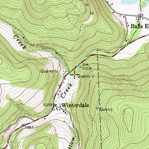 Topographic Map of Star Creek, PA