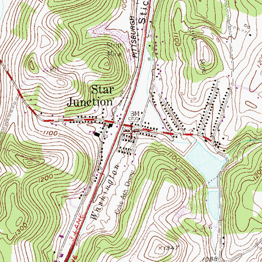 Topographic Map of Star Junction, PA