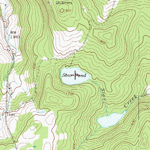 Topographic Map of Star Pond, PA