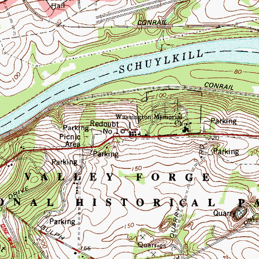 Topographic Map of Star Redoubt Number One, PA