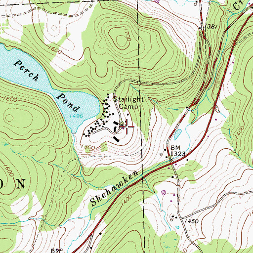 Topographic Map of Starlight Camp, PA